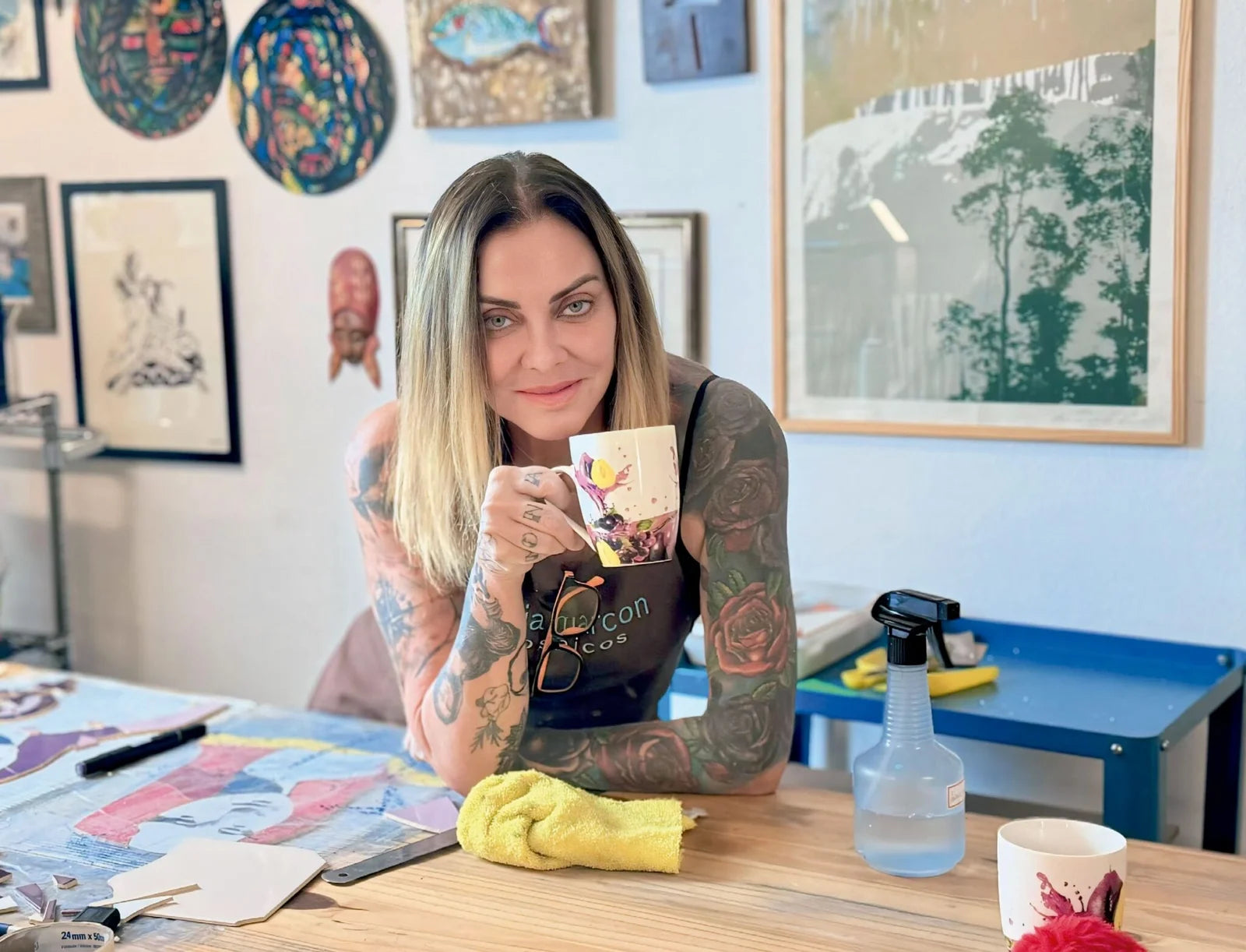 Silvia Marcon no ateliê