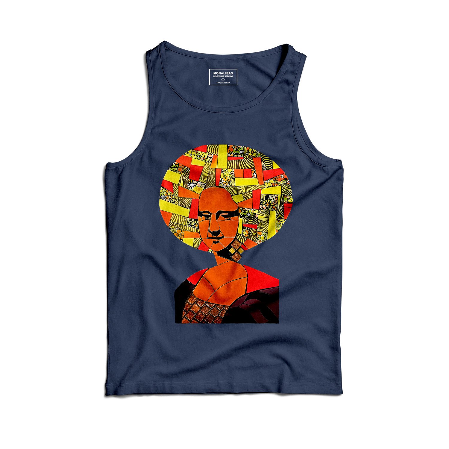 Camiseta Regata Mona Gold Power Azul Marinho