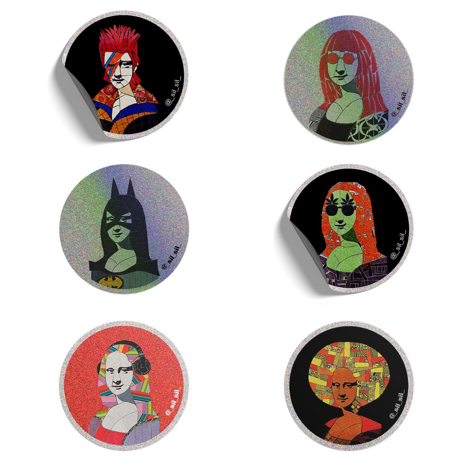 Kit 6 Adesivos Monalisando 1