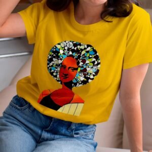 Camiseta Monalisando Black Mona Blues Amarelo 1