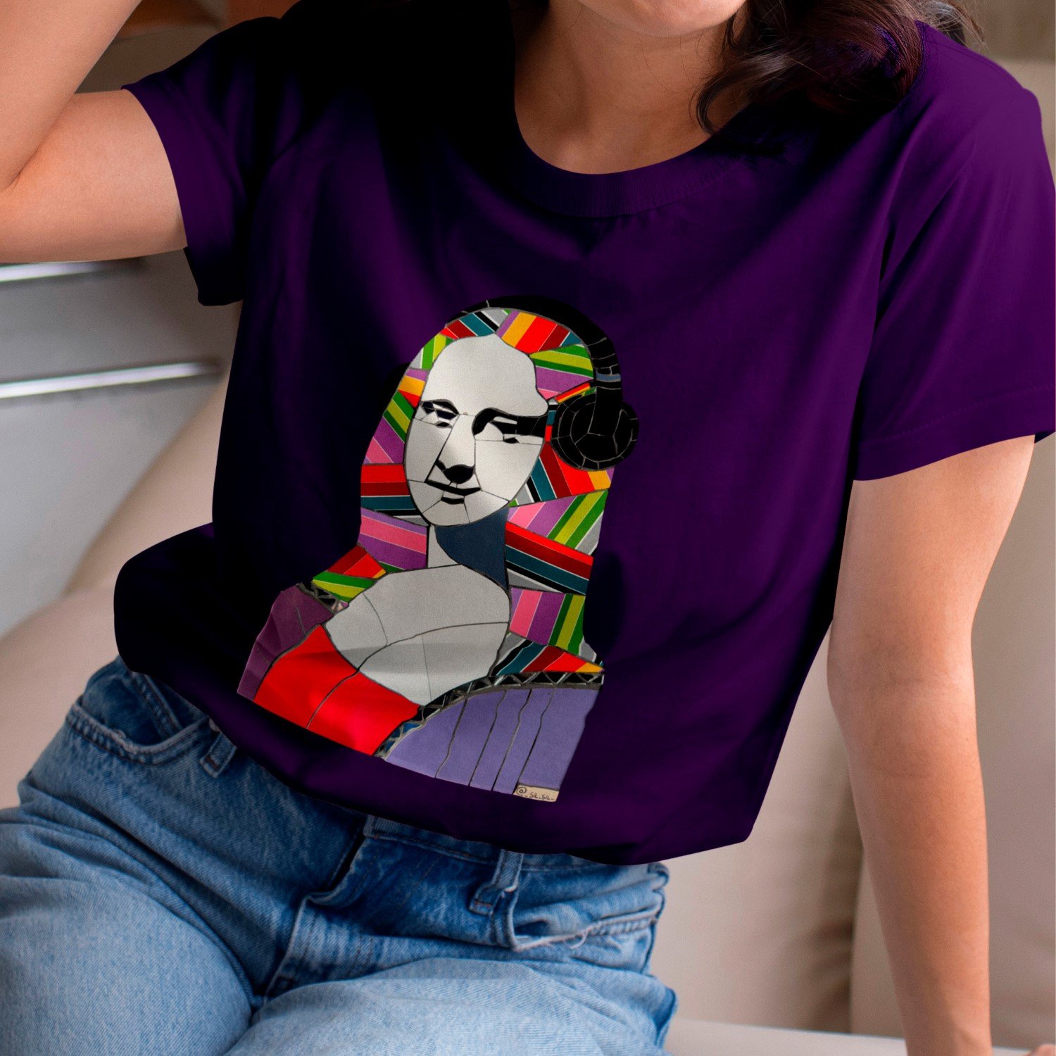 Camiseta Monalisando DJ Mona Verde Roxo 1