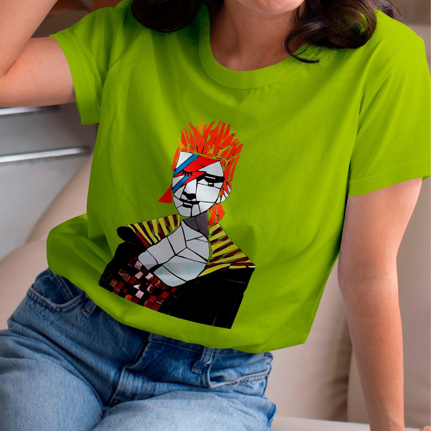Camiseta Monalisando Mona Bowie ll Verde 1
