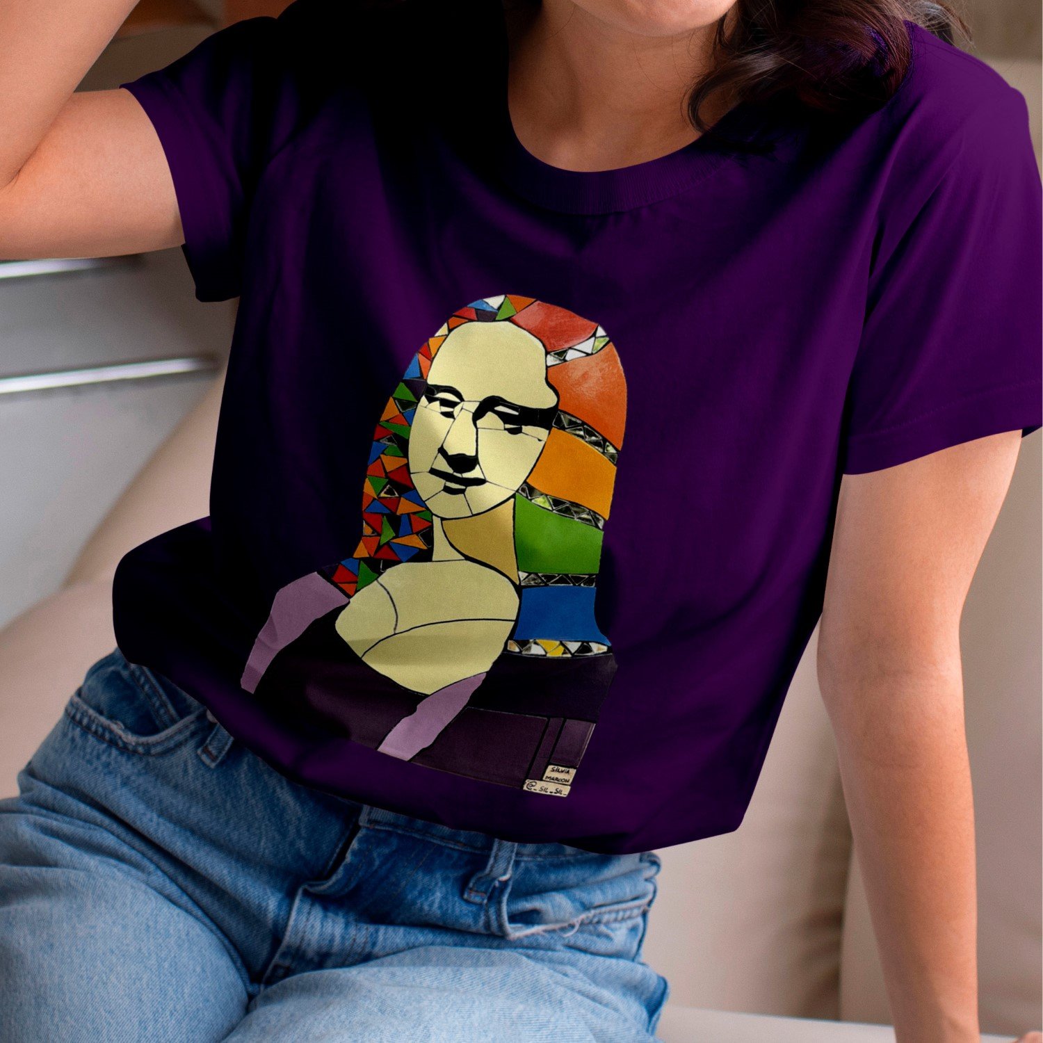 Camiseta Monalisando Rainbow Mona Roxo 1