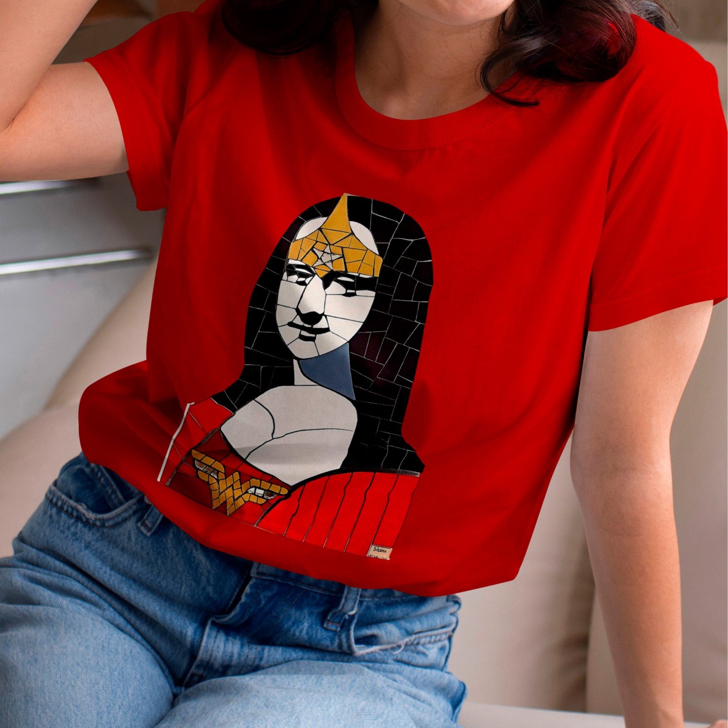 Camiseta Monalisando Wonder Lisa II Vermelho 1