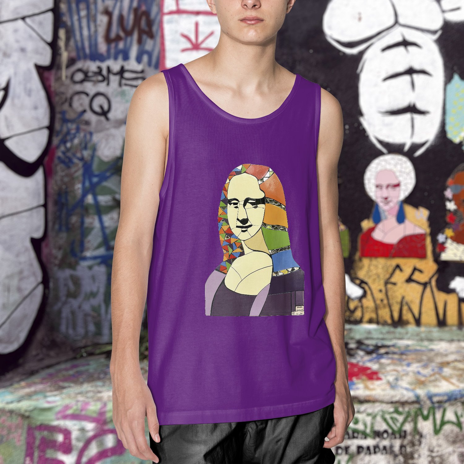 Camiseta Regata Rainbow Mona Roxo